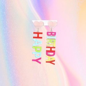FASHION COLORFUL HAPPY BIRTHDAY EARRINGS TRENDY PRESENT STYLE
